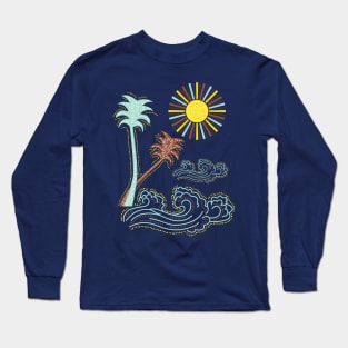 Tropical Sea Waves Long Sleeve T-Shirt